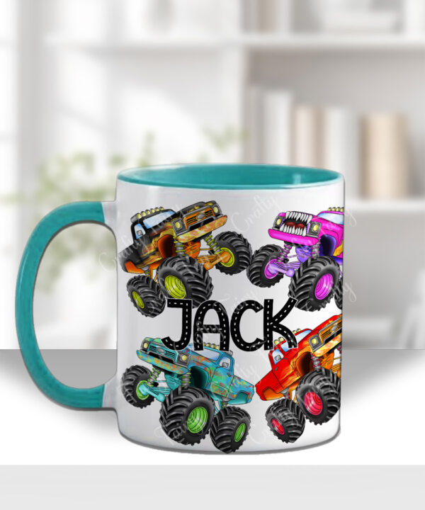 personalised monster truck mug gift