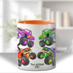 personalised monster truck mug gift