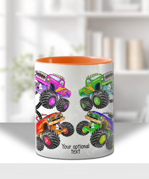 personalised monster truck mug gift