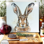 personalised hare face glass chopping board or worktop protector