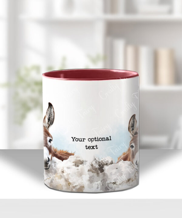 personalised watercolour donkey pair mug gift