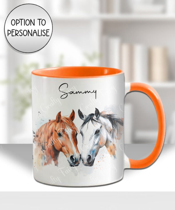 personalised watercolour horse pair mug gift