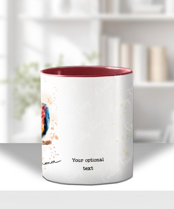 personalised watercolour abstract macaw parrot mug gift