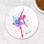 personalised colourful dancer girl personalised coaster gift