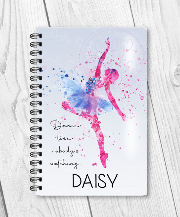personalised colourful dance like nobody's watching girl a5 notebook