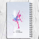 personalised colourful dance like nobody's watching girl a5 notebook
