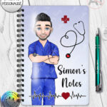 personalised male nurse superpower a5 notebook journal gift