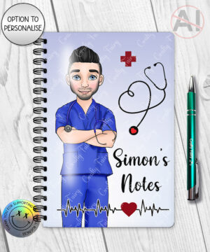 personalised male nurse superpower a5 notebook journal gift