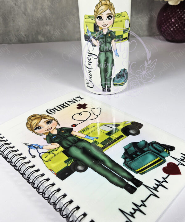 personalised female paramedic & ambulance superpower a5 notebook journal gift