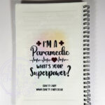 personalised female paramedic & ambulance superpower a5 notebook journal gift