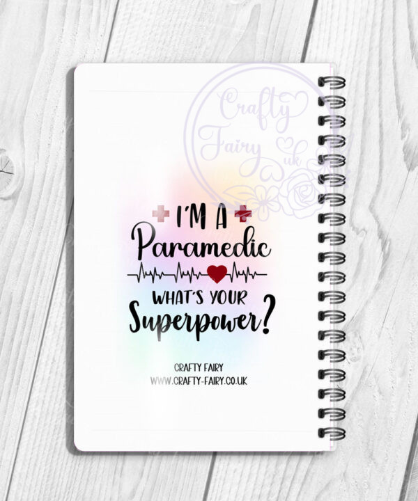 personalised female paramedic & ambulance superpower a5 notebook journal gift