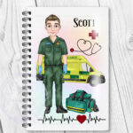 personalised male paramedic & ambulance superpower a5 notebook journal gift