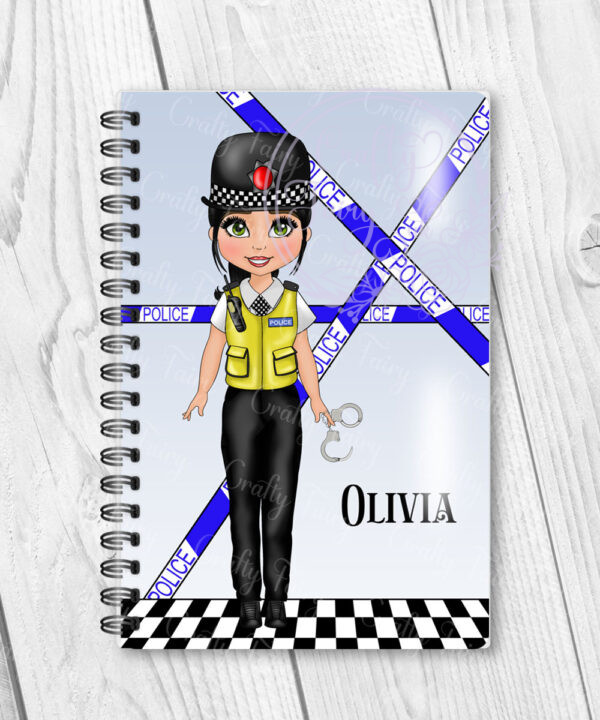 personalised female police officer a5 notebook journal gift
