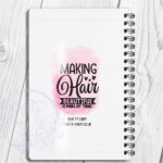 personalised hairdresser making hair beautiful pink glitter a5 notebook journal gift