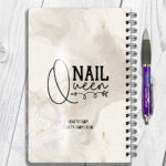 personalised nail technician artist marble print a5 notebook journal gift