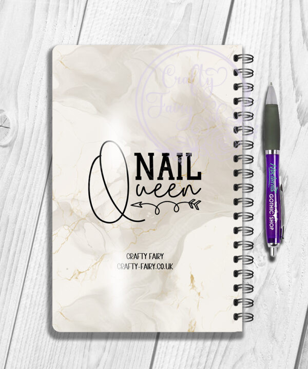 personalised nail technician artist marble print a5 notebook journal gift