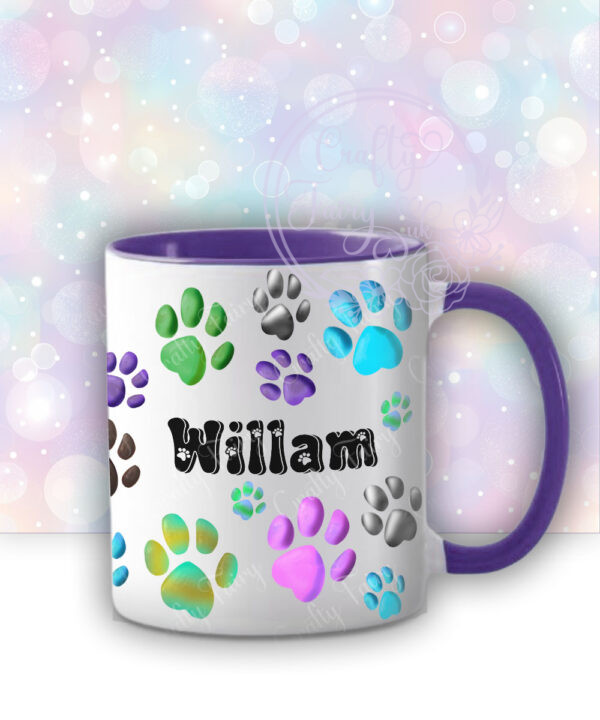 personalised paw print mug gift for dog lover