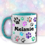 personalised paw print mug gift for dog lover