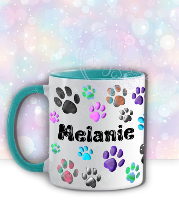 personalised paw print mug gift for dog lover