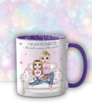 personalised mum & daughter on sofa mug gift for mother's day