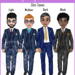 personalised male flight attendant in black & orange birthday card