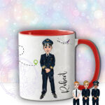 personalised pilot in black suit mug gift