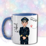 personalised pilot in black suit mug gift