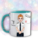 personalised pilot in black suit mug gift