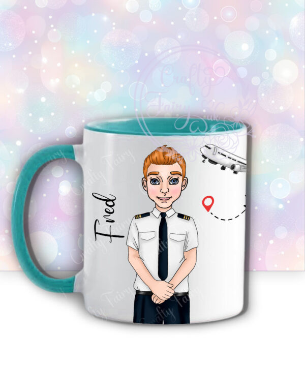 personalised pilot in black suit mug gift