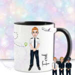 personalised pilot in black suit mug gift
