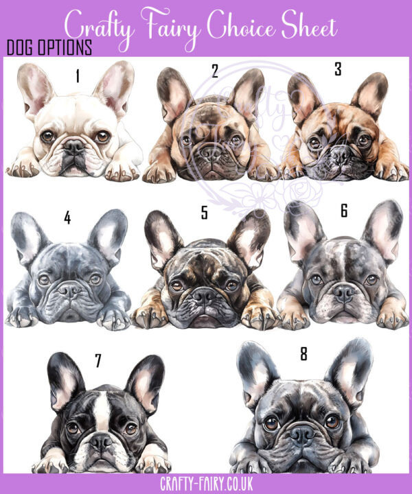 personalised cute french bulldog "frenchie" dog face happy birthday card