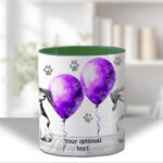 personalised cute whippet dog face & balloon birthday mug gift