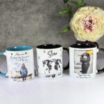 personalised cute whippet dog face & balloon birthday mug gift