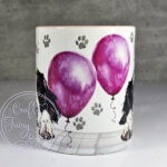 personalised cute springer spaniel dog face & balloon mug gift