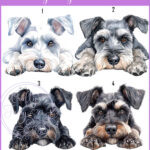 personalised cute miniature schnauzer dog face & balloon mug gift