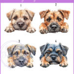 personalised cute border terrier face happy birthday card