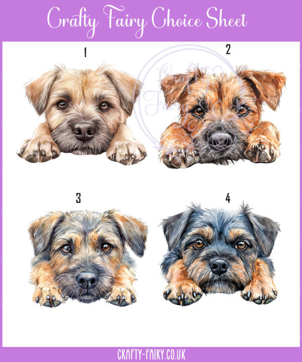 personalised cute border terrier face happy birthday card
