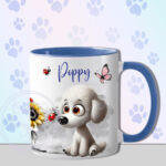 personalised cute whimsical poodle dog with ladybird mug gift