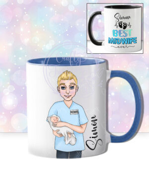 personalised male best male midwife ever mug gift