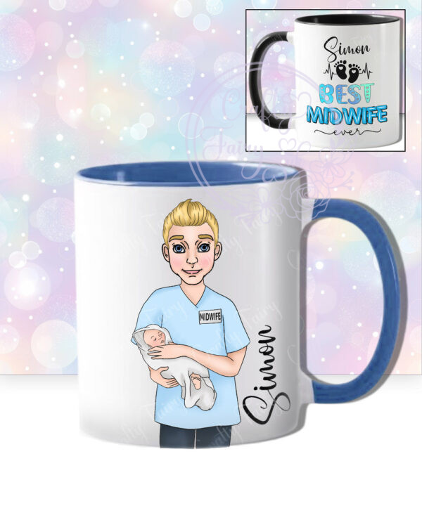 personalised male best male midwife ever mug gift
