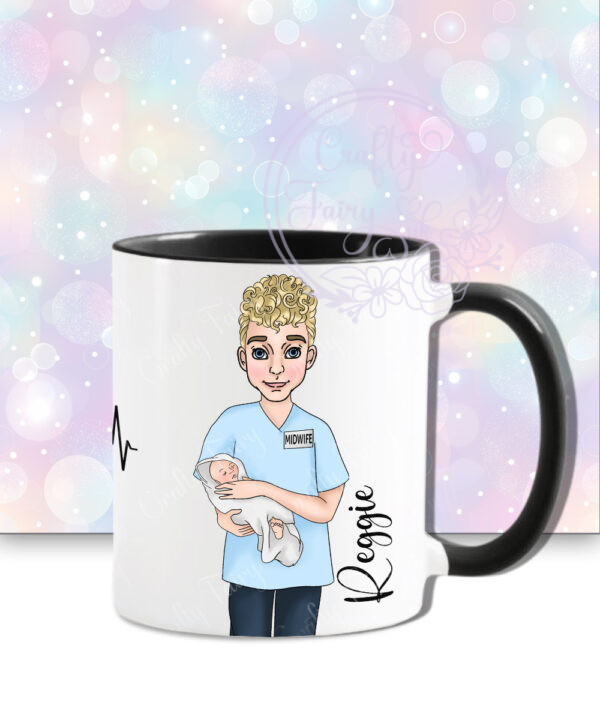 personalised male midwife mug gift