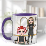 personalised hairdresser & client in rollers mug gift