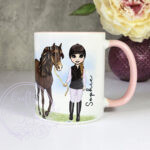 personalised horse rider girl in gillet mug gift