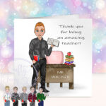 personalised male teacher ta leaving gift card