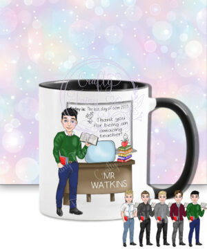 personalised male teacher ta leaving gift mug