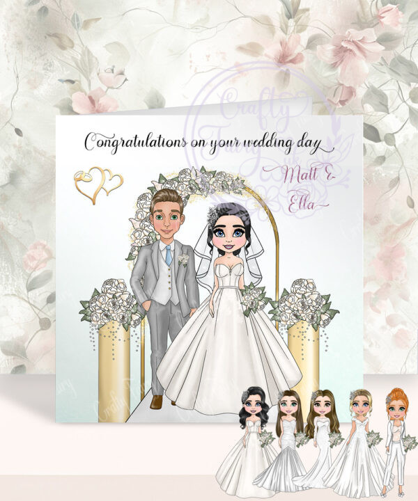 personalised congratulations on your wedding day couple card