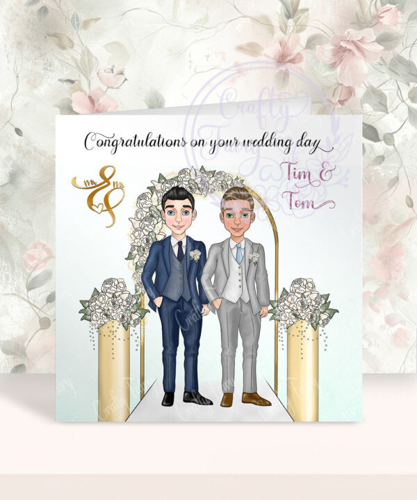 personalised mr & mr congratulations on your wedding day gay couple