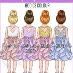 personalised flower girl or bridesmaid back view floral arch card
