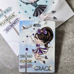 personalised whimsical cheerleader girl international competitions travel luggage tag