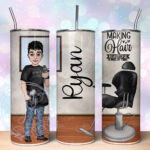 personalised barber or male hairdresser 600ml 20oz straight tumbler